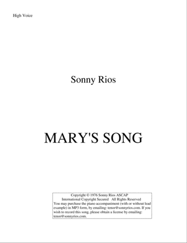 MARY'S SONG