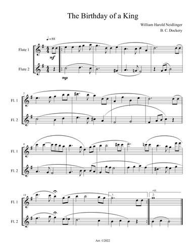 The Birthday of a King (Flute Duet)