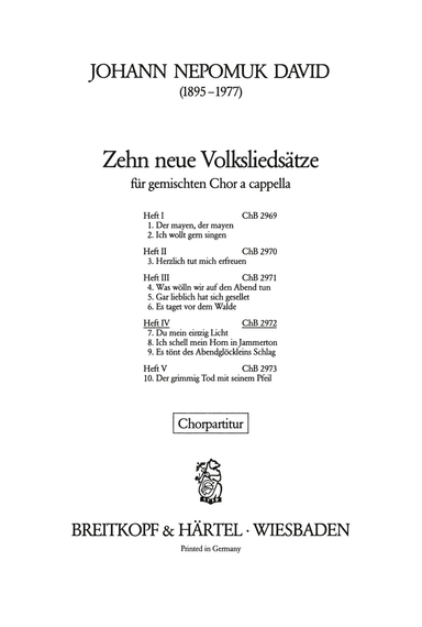 10 neue Volksliedsatze
