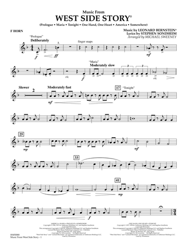 Music from West Side Story (arr. Michael Sweeney) - F Horn