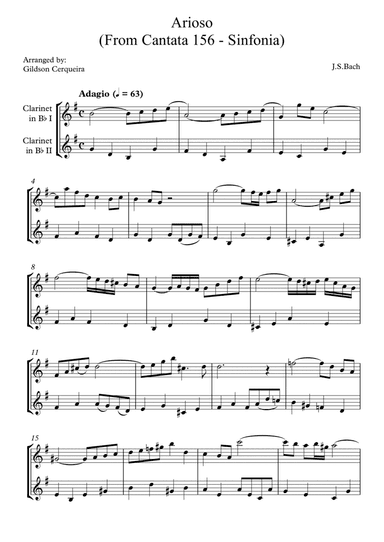 Arioso (From Cantata 156 - Sinfonia)