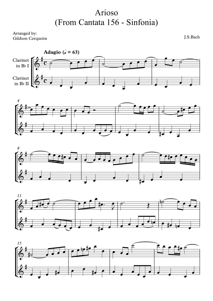Arioso (From Cantata 156 - Sinfonia)