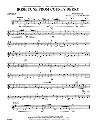 Irish Tune from County Derry: 2nd Violin