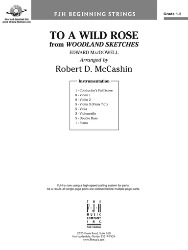 To A Wild Rose: Score