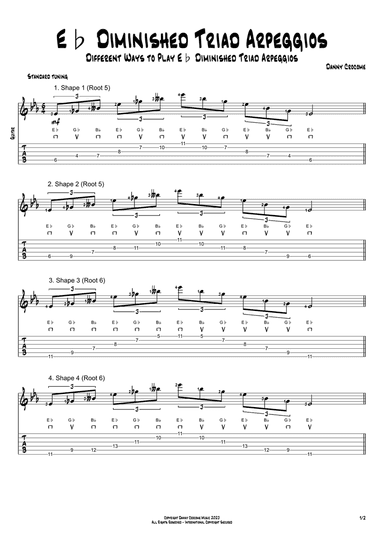Eb Diminished Triad Arpeggios (5 Ways to Play)