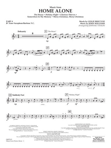Music from Home Alone - Pt.4 - Bb Tenor Sax/Bar. T.C.