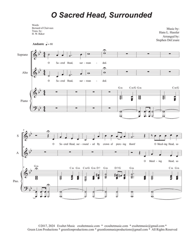 O Sacred Head, Surrounded (2-part choir - (SA)