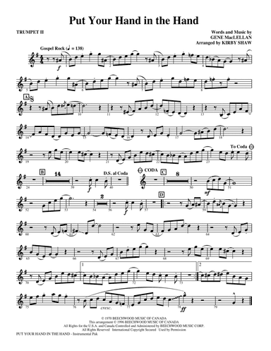 Put Your Hand In The Hand (arr. Kirby Shaw) - Bb Trumpet 2