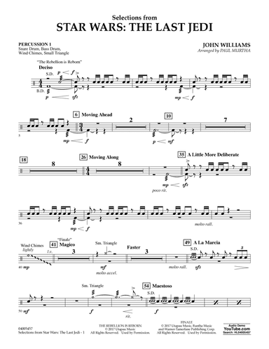 Selections from Star Wars: The Last Jedi - Percussion 1