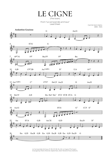 The Swan (Lead Sheet) - Saint Saens