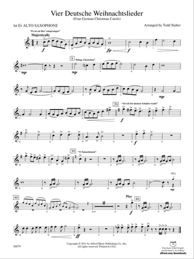 Vier Deutsche Weihnachtslieder: E-flat Alto Saxophone