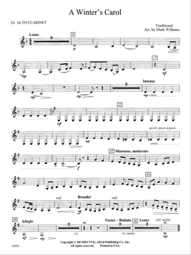 A Winter's Carol: E-flat Alto Clarinet