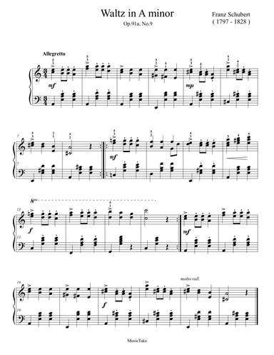 Schubert Waltz in A minor Op.91a No.9
