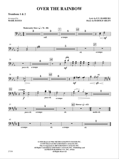 Over the Rainbow (from the musical The Wizard of Oz): 1st & 2nd Trombones