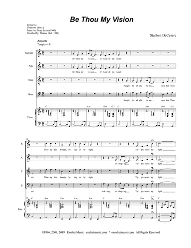 Be Thou My Vision (Vocal Quartet - (SATB)