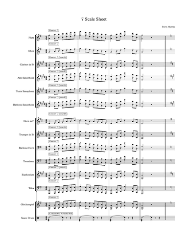 7 Scale Sheet for Concert Band