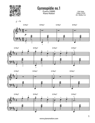 Gymnopédie no.1 (Piano Solo)