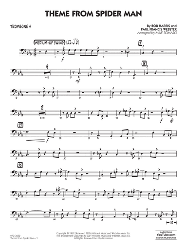 Theme from Spider Man (arr. Mike Tomaro) - Trombone 4