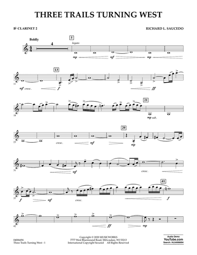 Three Trails Turning West - Bb Clarinet 2