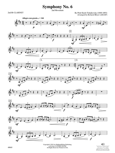 Symphony No. 6: 2nd B-flat Clarinet