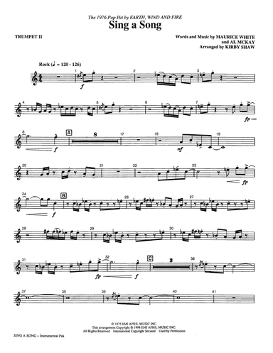 Sing A Song (arr. Kirby Shaw) - Solo Bb Trumpet 2