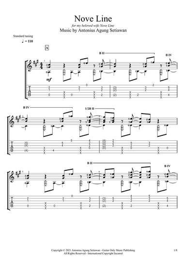 Nove Line (Solo Guitar Tablature)