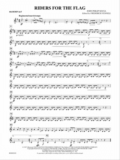 Riders for the Flag: 4th F Horn