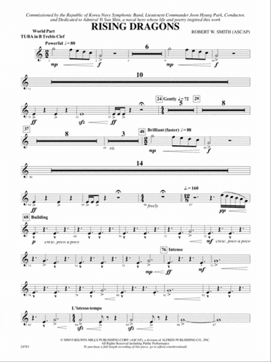 Rising Dragons: (wp) B-flat Tuba T.C.