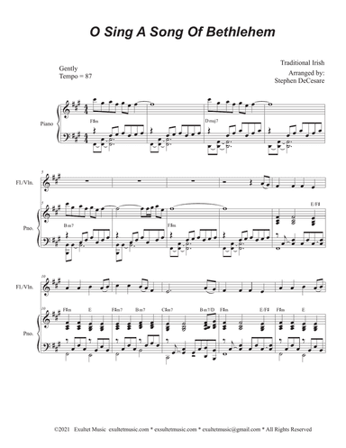 O Sing A Song Of Bethlehem (Flute or Violin solo and Piano)