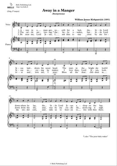 Away in a Manger (Solo song) (D Major)