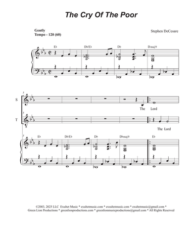 The Cry Of The Poor (Duet for Soprano and Tenor solo)