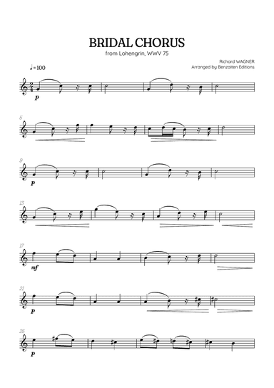 Wagner • Here Comes the Bride (Bridal Chorus) from Lohengrin | trumpet in Bb sheet music