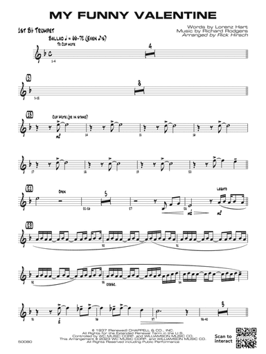 My Funny Valentine: 1st B-flat Trumpet