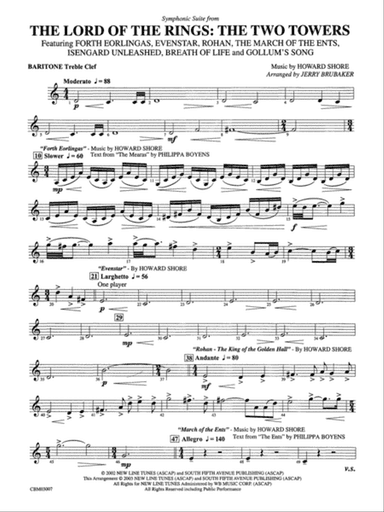 The Lord of the Rings: The Two Towers, Symphonic Suite from: Baritone T.C.