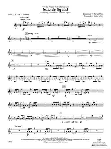 Suicide Squad: E-flat Alto Saxophone