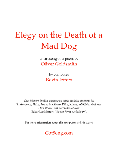 Elegy on the Death of a Mad Dog