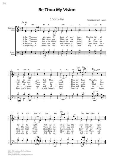 Be Thou My Vision - Choir SATB - W/Chords