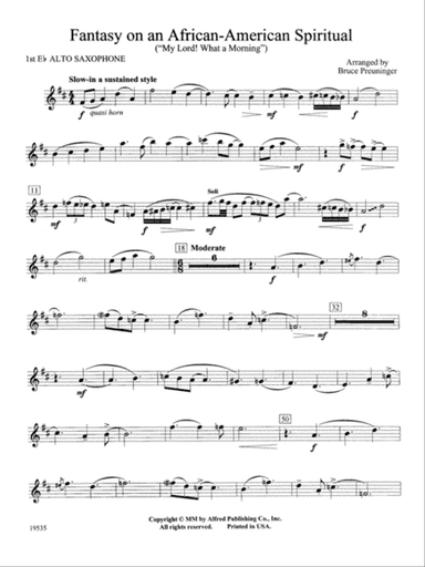 Fantasy on an African-American Spiritual: E-flat Alto Saxophone