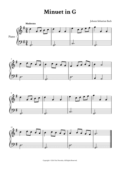 Minuet in G ( Easy Piano )