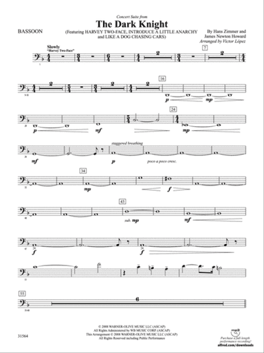 The Dark Knight, Concert Suite from: Bassoon