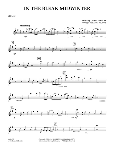 In the Bleak Midwinter (arr. Larry Moore) - Violin 1