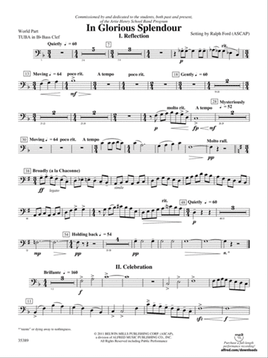In Glorious Splendour: (wp) B-flat Tuba B.C.