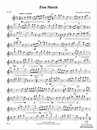 Zion March: Flute