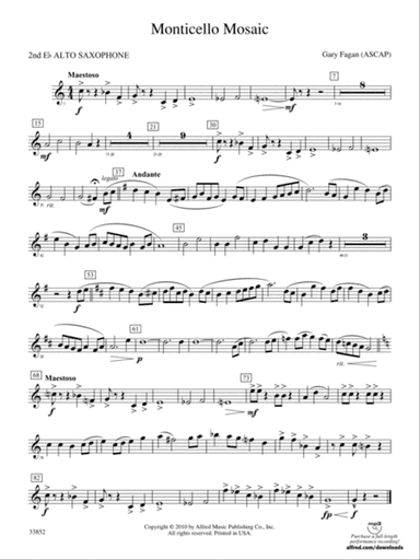Monticello Mosaic: 2nd E-flat Alto Saxophone