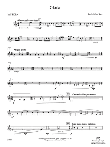 Gloria: 1st F Horn