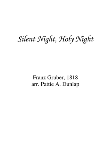 Silent Night, medium voice/piano