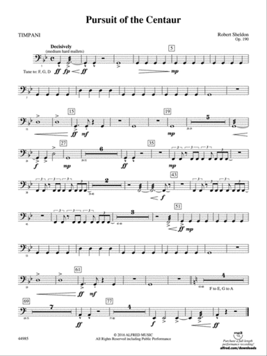 Pursuit of the Centaur: Timpani