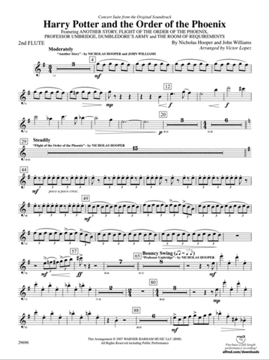 Harry Potter and the Order of the Phoenix, Concert Suite from: 2nd Flute