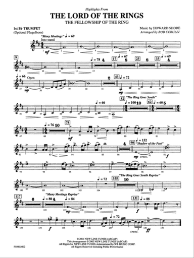 The Lord of the Rings: The Fellowship of the Ring: 1st B-flat Trumpet