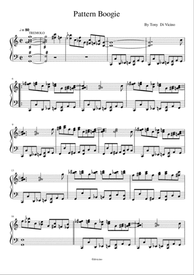 pattern boogie is a beautiful pattern stride piano used for performance piece and a study for piano